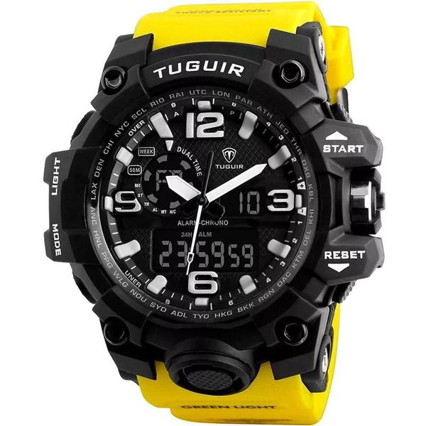 Relógio Tuguir Masculino Amarelo 6003 - Taguir