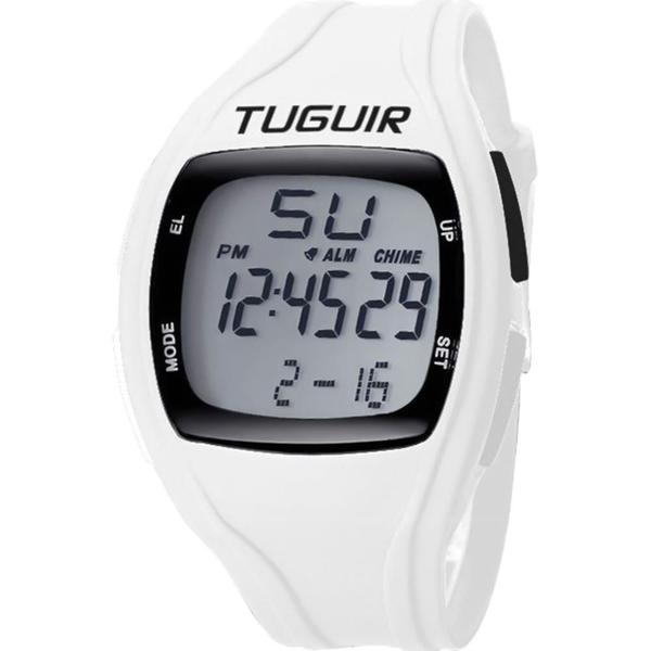 Relógio Tuguir Masculino Branco 11631 Digital 3 Atm Acrílico Tamanho Pequeno - Taguir