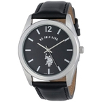 Relógio U.S. Polo Assn.Masculino Homem Pulseira de Couro Genuíno Preto