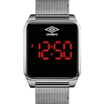 Relógio Umbro Masculino Led Touch Prateado