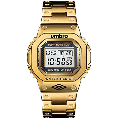 Relógio Umbro Masculino Ref: Umb-111-g Retrô Digital Dourado