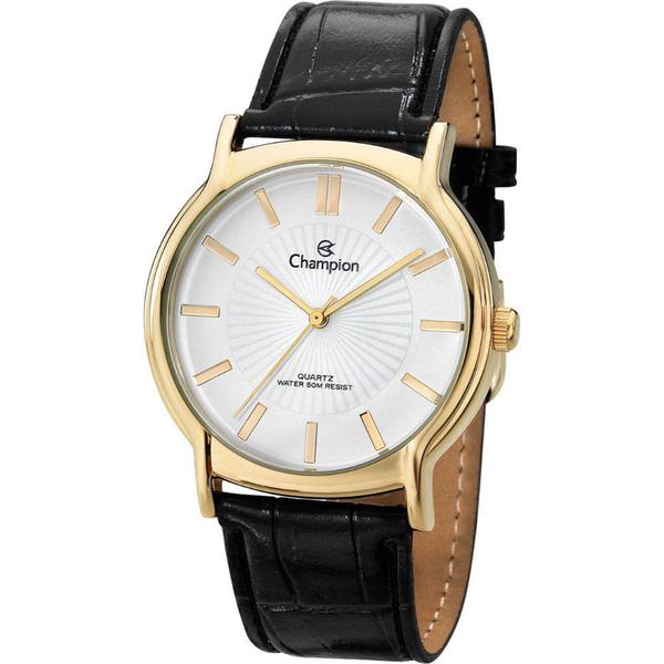 Relógio Unisex Dourado Champion Pulseira de Couro Original