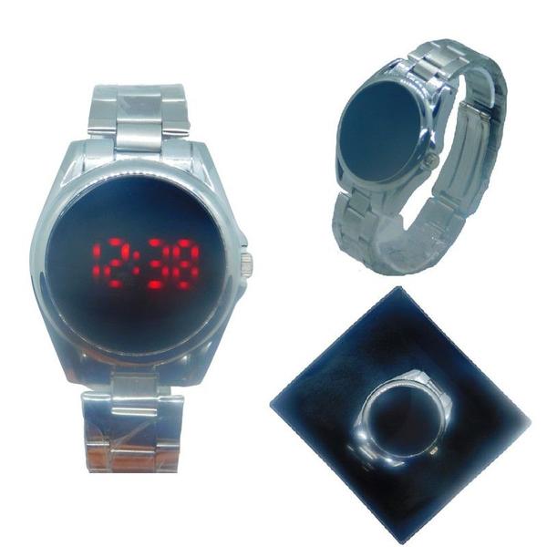 Relógio Unisex Prata Digital Led Touch Screen Mais Caixa - Rx Relógios