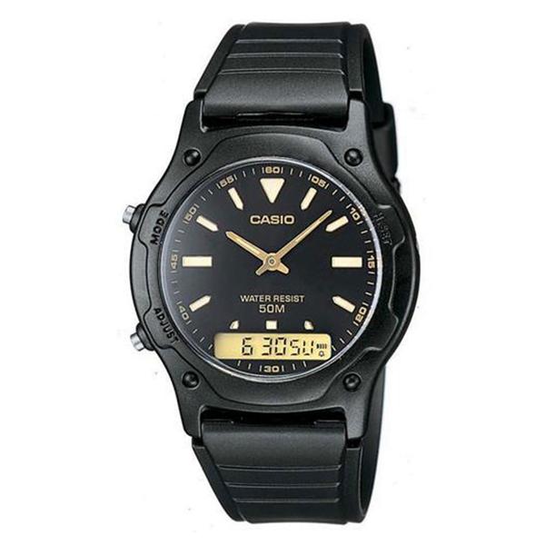 Relógio Unissex Anadigi Casio AW-49HE-1AVDF - Preto AW-49HE1AVDF - Casio*