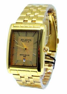 Relogio Unissex Atlantis G3089 Dourado Fundo Dourado