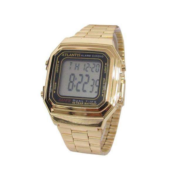 Relogio Unissex Atlantis G7421 Retro Dourado