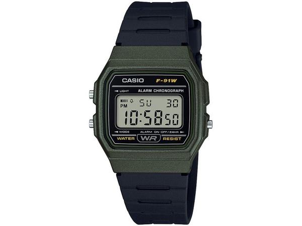 Relógio Unissex Casio Digital Esportivo Standard - F-91WM-3ADF Preto