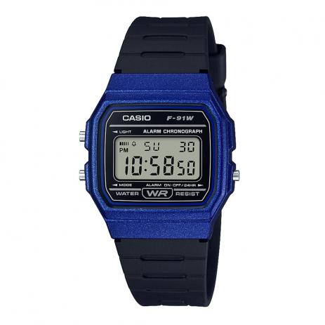 Relógio Unissex Casio Digital F91wm-2adf-br - Azul e Preto