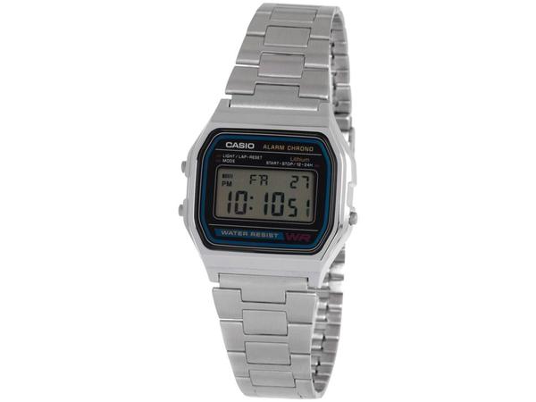 Relógio Unissex Casio Digital Resistente à Água A158WA-1D Prata