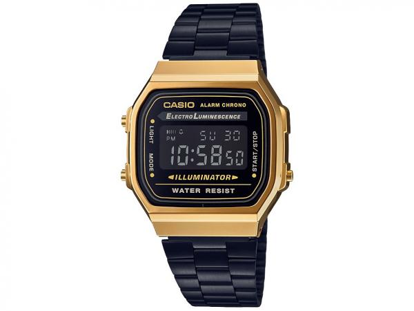 Relógio Unissex Casio Digital Vintage - A168WEGB-1BDF Preta