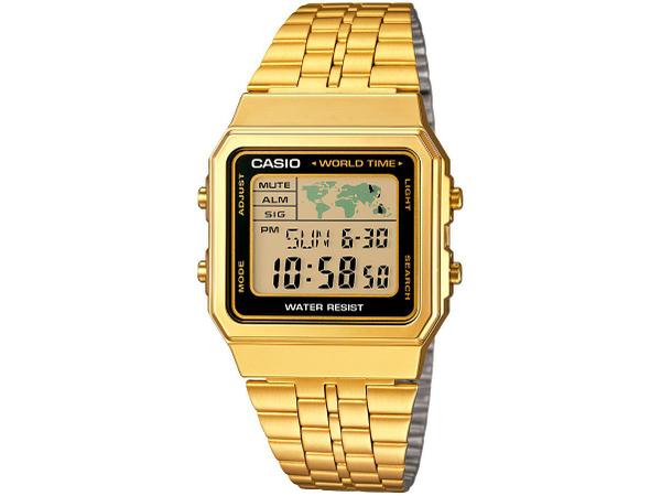 Relógio Unissex Casio Digital Vintage - A500WGA-1DF Dourado