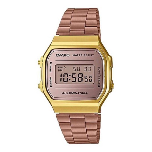 Relógio Unissex Casio Vintage A168wecm-5Df - Rosê/Dourado