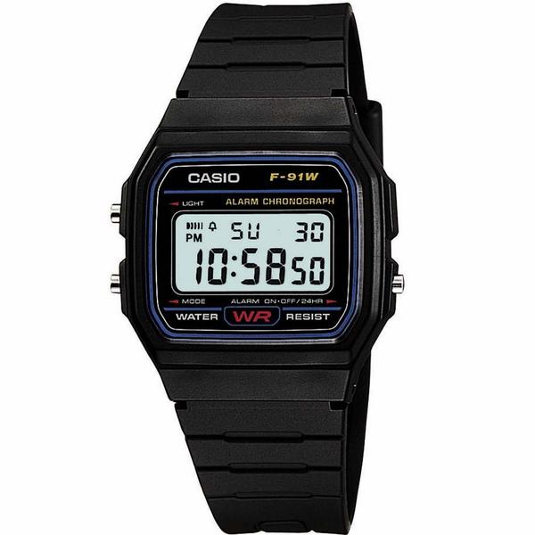 Relógio Unissex Casio Vintage F-91W-1CH Preto