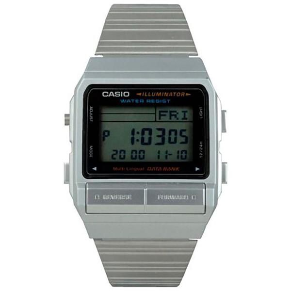 Relógio Unissex Casio Vintage Prata Data Bank DB-380-1DF