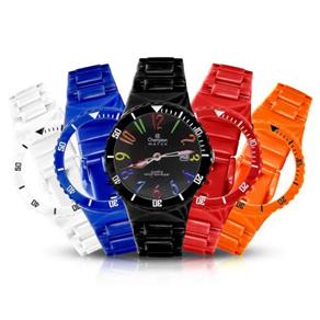 Relógio Unissex Champion Digital CP30119M - Troca Pulseira Kit 10 - Preto/Azul