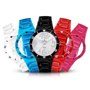 Relógio Unissex Champion Digital CP30182R - Troca Pulseira - Kit 5 - Branco/Vermelho