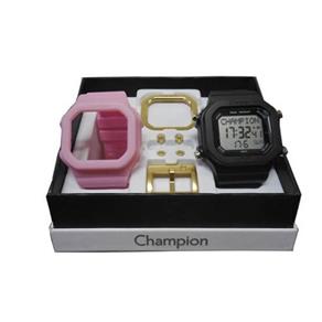 Relógio Unissex Champion Digital CP40180X - Troca Pulseira - Rosa/Preto