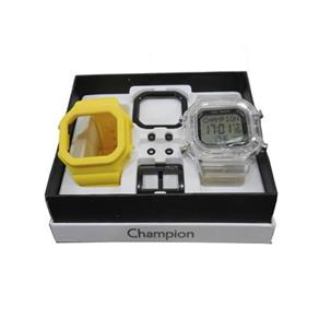 Relógio Unissex Champion Digital CP40180X - Troca Pulseira - Transparente/Amarelo