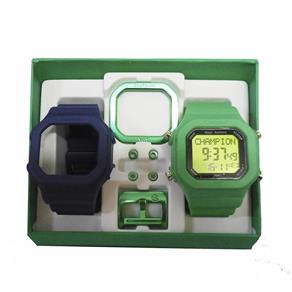 Relogio Unissex Champion Digital Cp40180x - Troca Pulseira - Verde/Azul Escuro