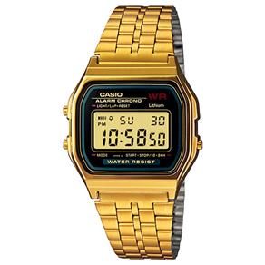 Relógio Unissex Digital Casio A159WGEA-1DF - Preto/Dourado