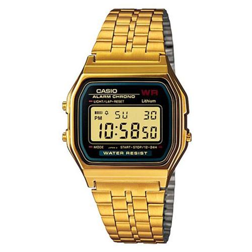 Relógio Unissex Digital Casio A159WGEA-1DF - Preto/Dourado