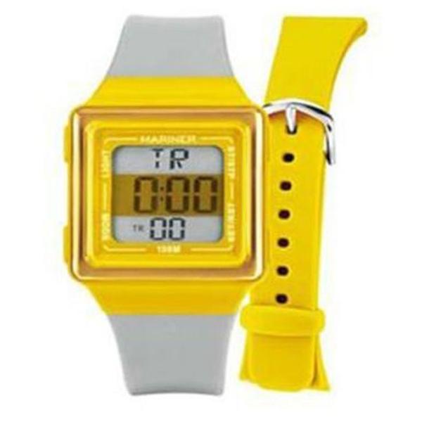 Relogio Unissex Digital Mariner Troca Pulseira - Hb/8y - Cinza/amarelo