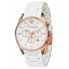 Relógio Unissex Emporio Armani AR5919 Branco Rose 43mm