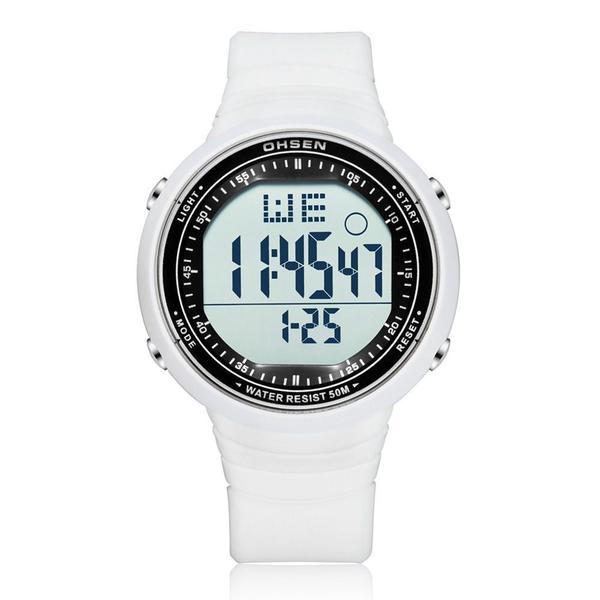 Relógio Unissex Esportivo Digital Ohsen 1812 Branco Garantia
