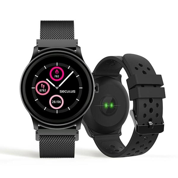 Relógio Unissex Seculus Smartwatch 79005LPSVPE2 49mm Aço Preto