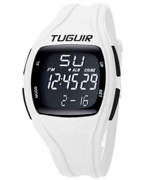 Relógio Unissex Tuguir Branco e Preto TG1801