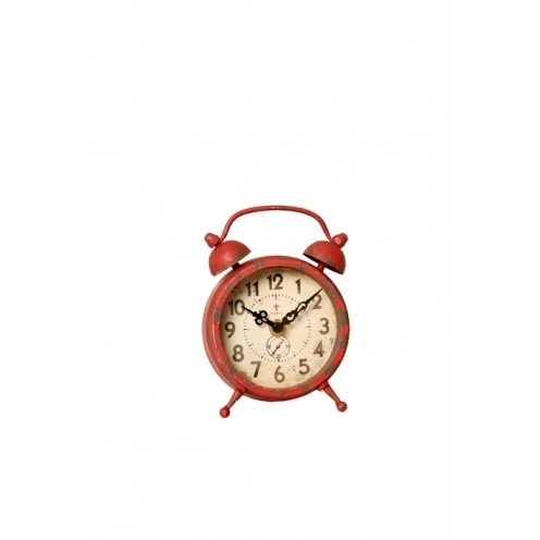 Relógio Vermelho Design Despertador Alta Decoração Acabamento Envelhec...