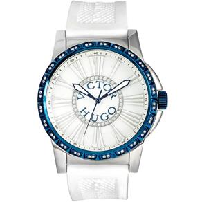 Relógio Victor Hugo Feminino, Pulseira de Silicone Branco