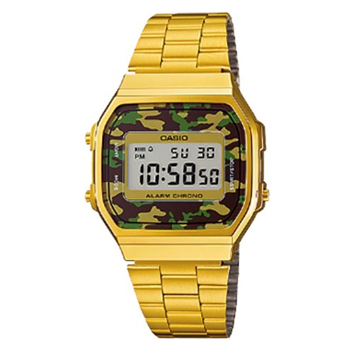 Relógio Vintage Digital A168WEGC-3DF Prata Camuflado - Casio