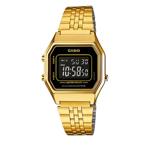 Relógio Vintage Digital Dourado com PT Casio LA680WGA-1BDF