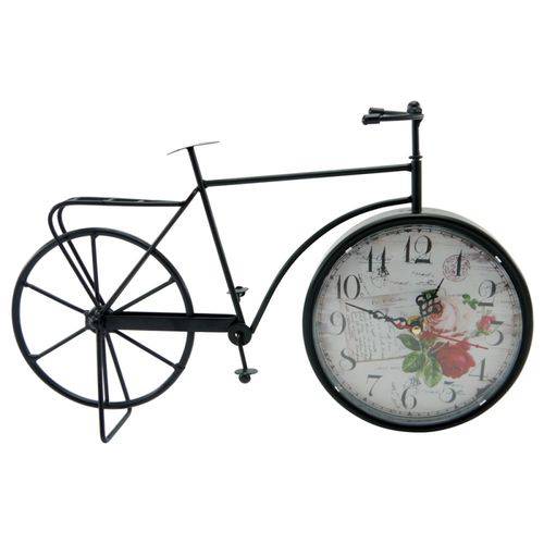 Relógio Vintage Flowers Bicicleta 23x41 Cm