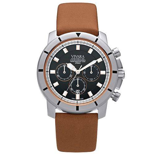 Relógio Vivara Masculino Couro Marrom - Ds13105r0c-1