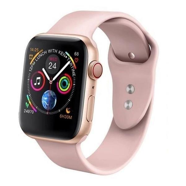 Relógio W26 Rosa Smartwatch Notificações Bluetooth Monitor Cardíaco - Série 4 - 2020 - com Nota Fiscal e Garantia