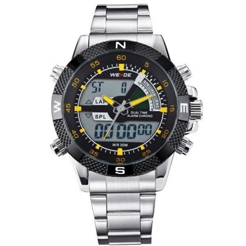 Relógio Weide Anadigi Wh-1104 Amarelo