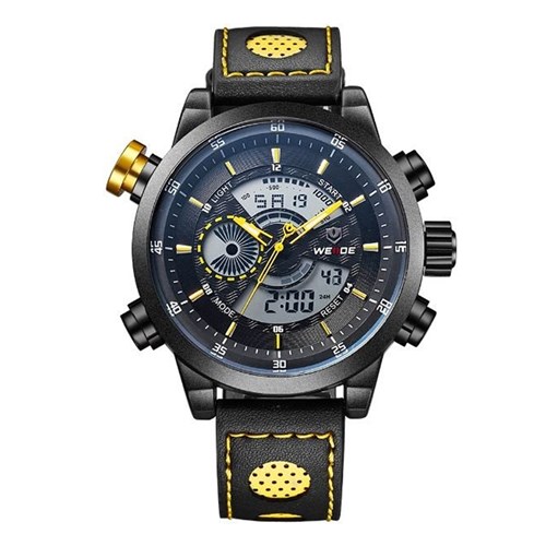 Relógio Weide Anadigi WH-3401-C Preto e Amarelo