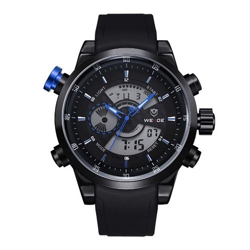 Relógio Weide Anadigi WH-3401 Preto e Azul