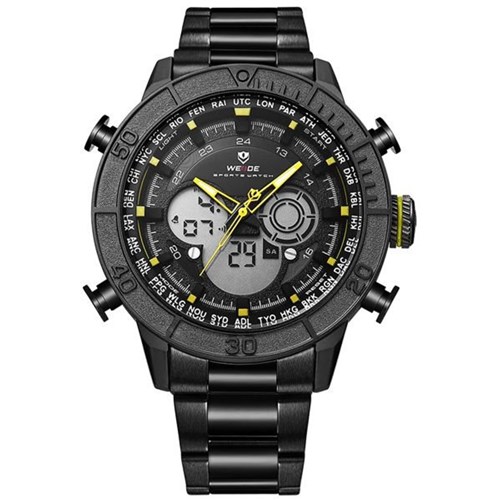 Relógio Weide Anadigi Wh-6308 Amarelo