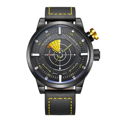 Relógio Weide Analógico WH-5201 Preto e Amarelo