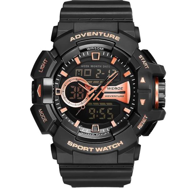 Relógio Weide Masculino Preto 11861 Digital 5 Atm Acrílico Tamanho Extra Grande