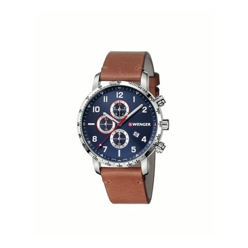 Relógio Masculino Suíço Wenger Attitude Chrono 44mm Azul 01.1543