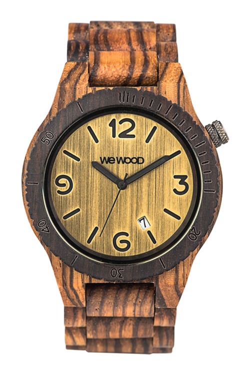 Relógio WeWood Alpha Zebrano Marrom/Preto