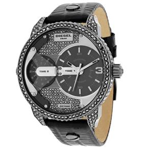 Relógio Womasculino Black Diesel Mini Daddy 2-Time Zone Watch Dz7328