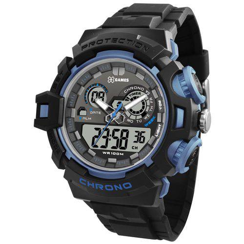 Relógio X-games Masculino Anadigi Xmppa247 Bxpx Preto Azul