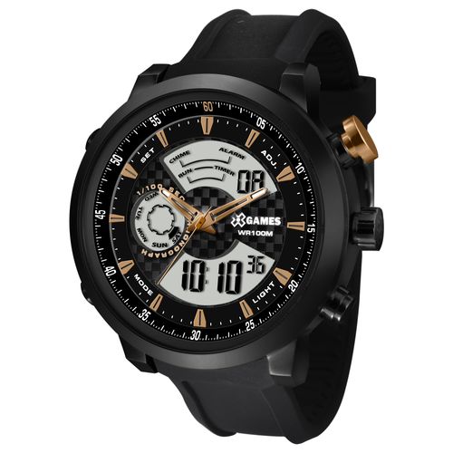 Relógio X-games Masculino Anadigi Xmspa017 P2px Preto Aço