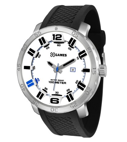 Relógio X Games Masculino Branco e Prata Xmsp1012 B2px