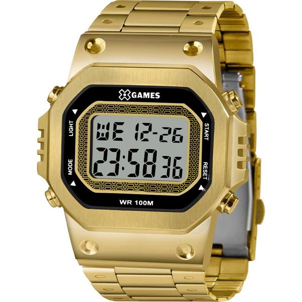 Relógio X-Games Masculino Dourado XGGSD001BXKX Digital 10 Atm Cristal Mineral Tamanho Médio